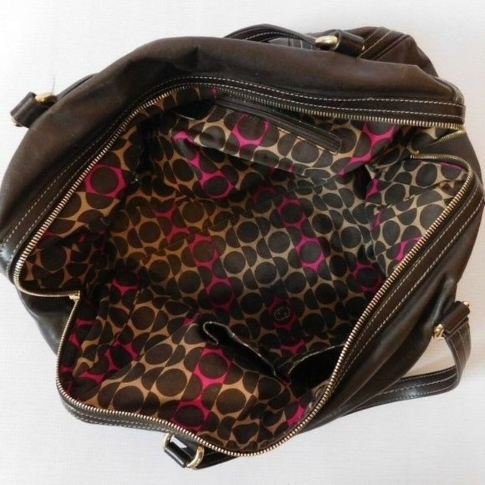 Gucci Large Duchessa Boston Bag Dark Brown Leather Gold Handbag Purse Authentic - Picture 5 of 8
